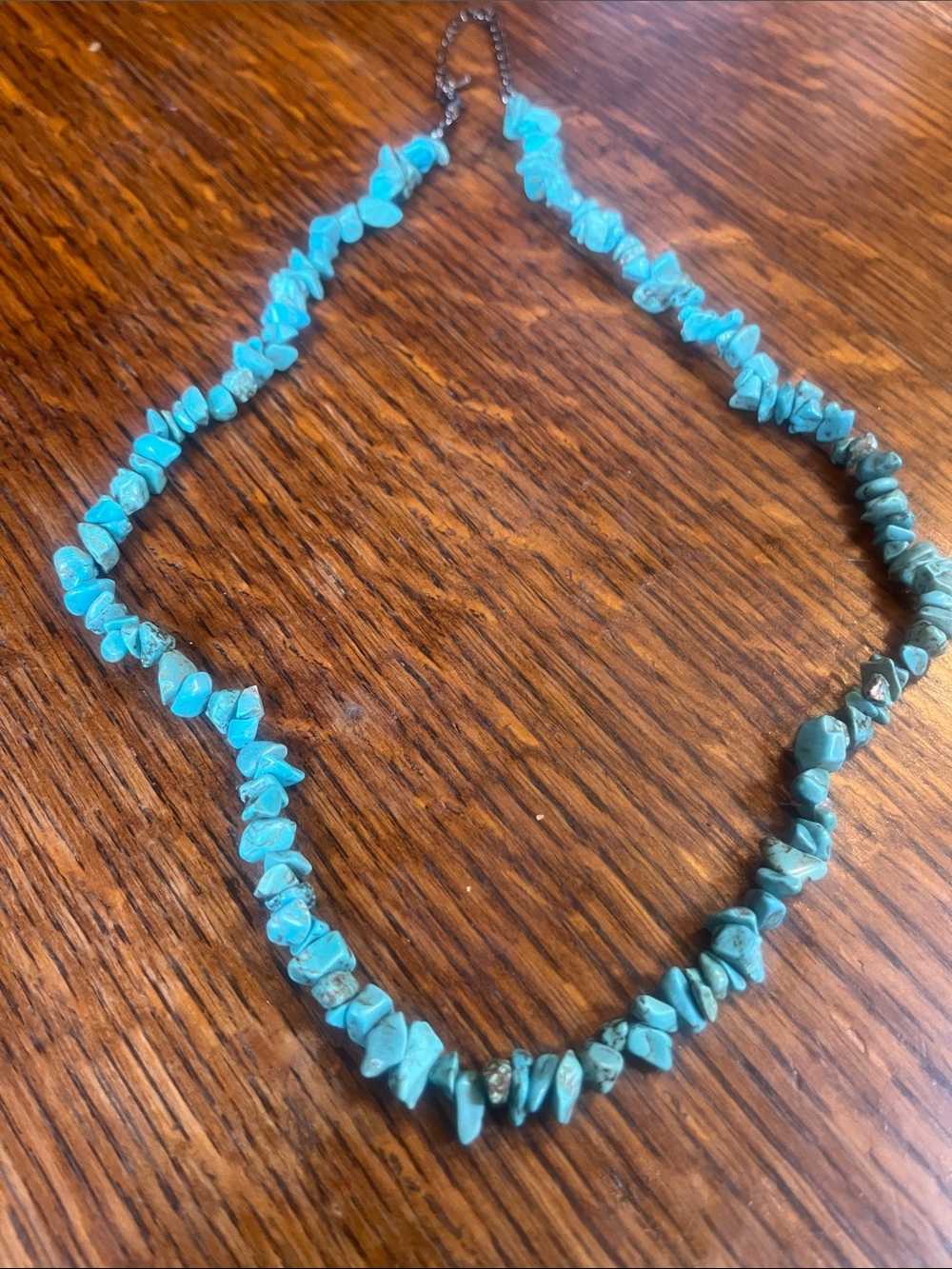 Antique 100% turquoise 20 inch necklace over 140 stones